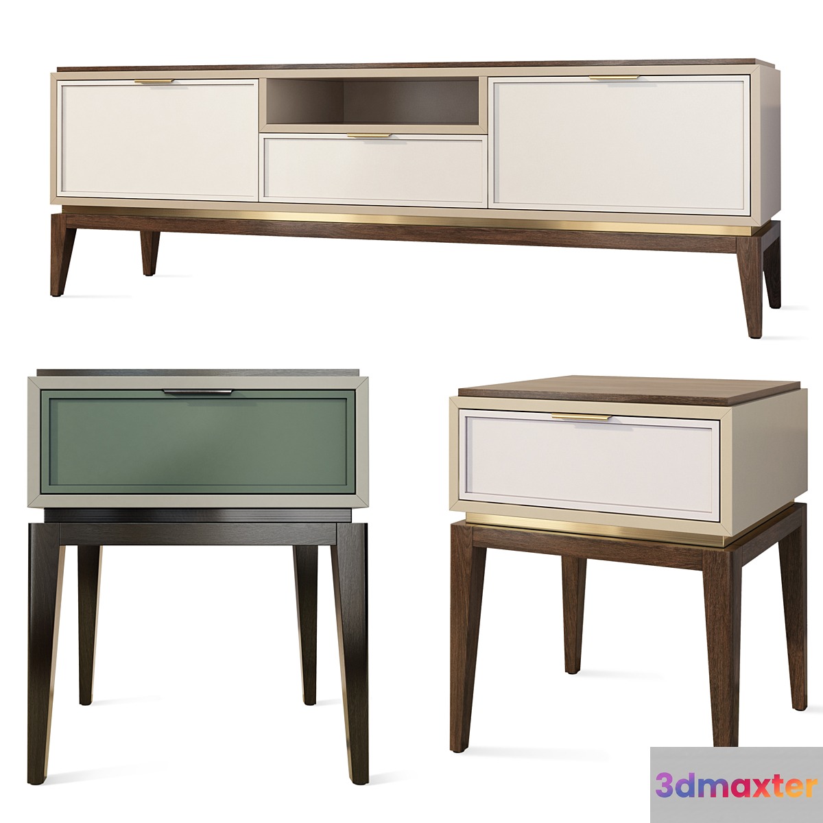 Chest of drawers and bedside table Vermont Wooden Kors. nightstand tv stand - No.2