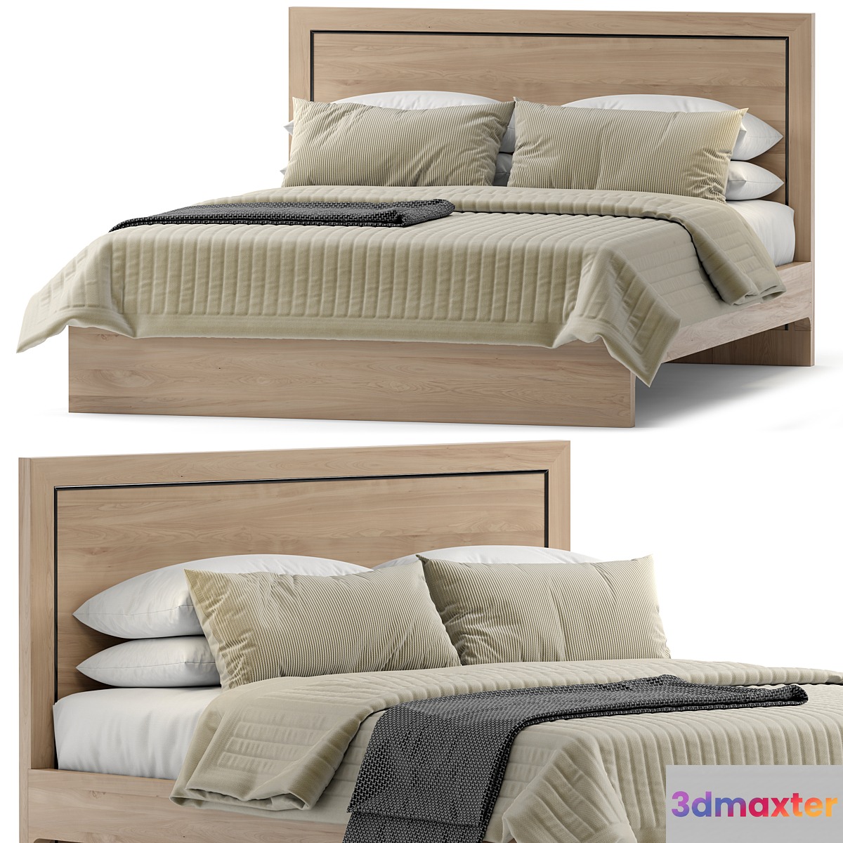 Westelm Hartford queen bed 3D Max