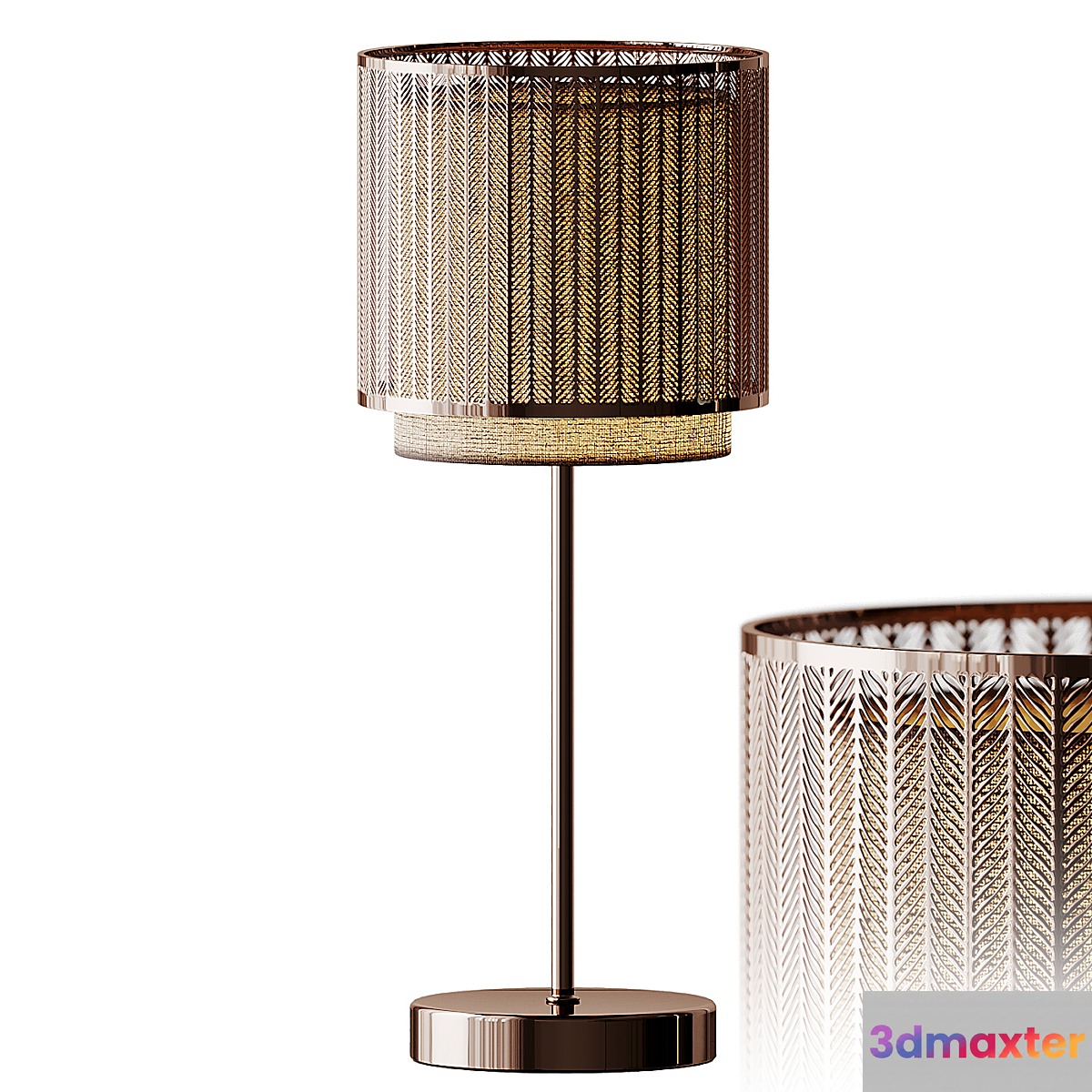 Jada Touch Table Lamp Brass and Rose Gold 3D Max