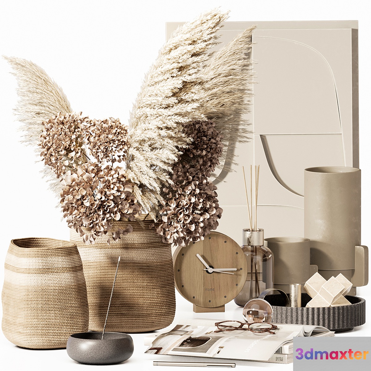 Decorative set 28 with dry plants