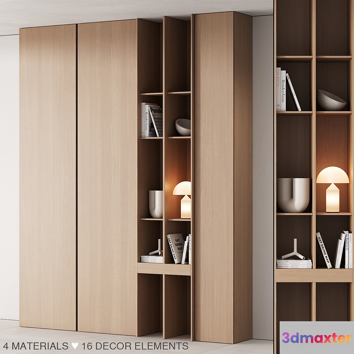 175 cabinet furniture 05 modern cupboard with decor 02 3D Max