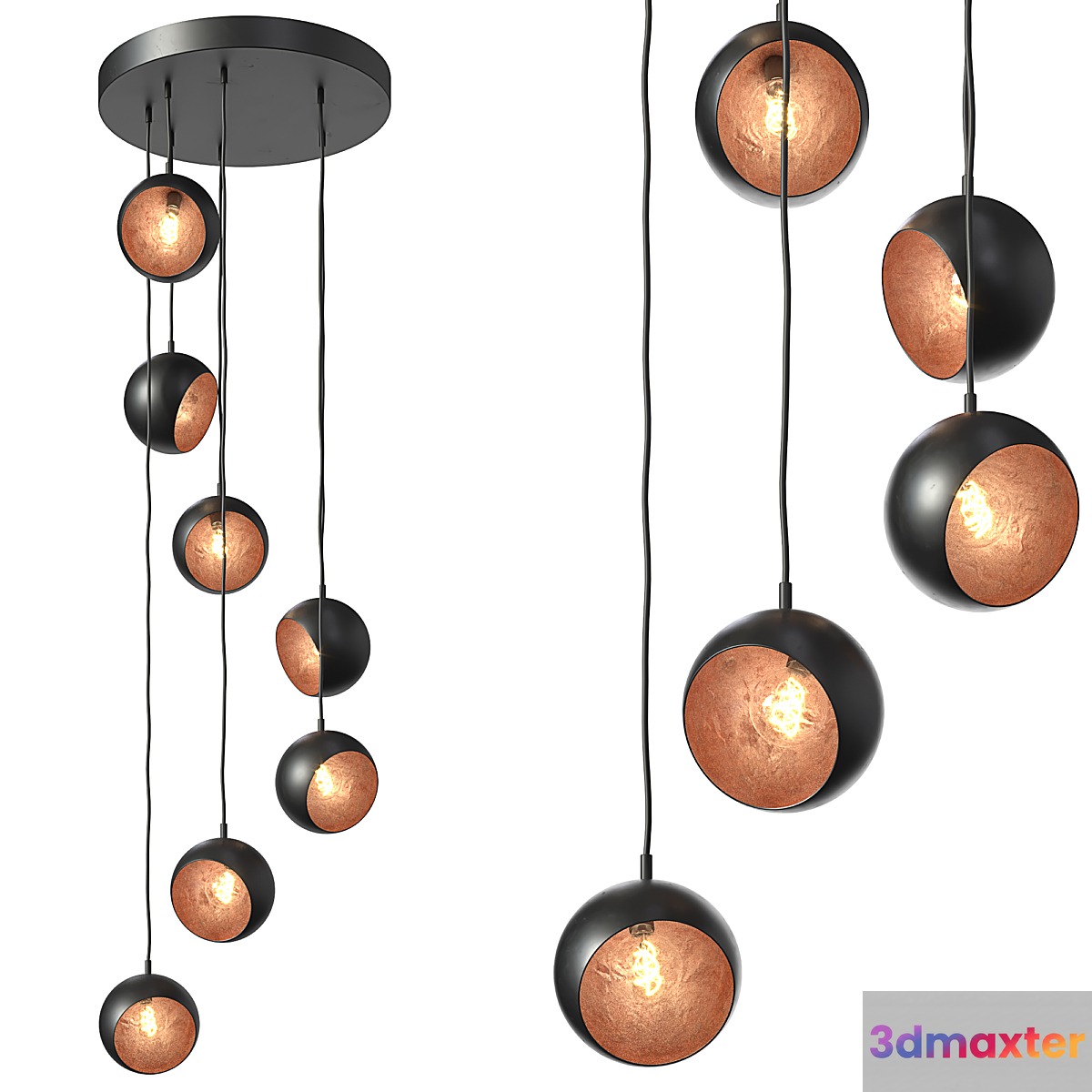 Hanging lamp Crooked Cluster 3D Max