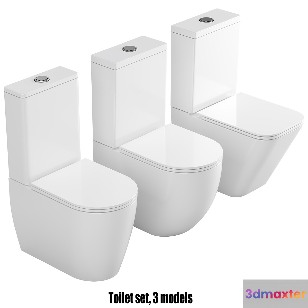 Toilet set 03 3D Max