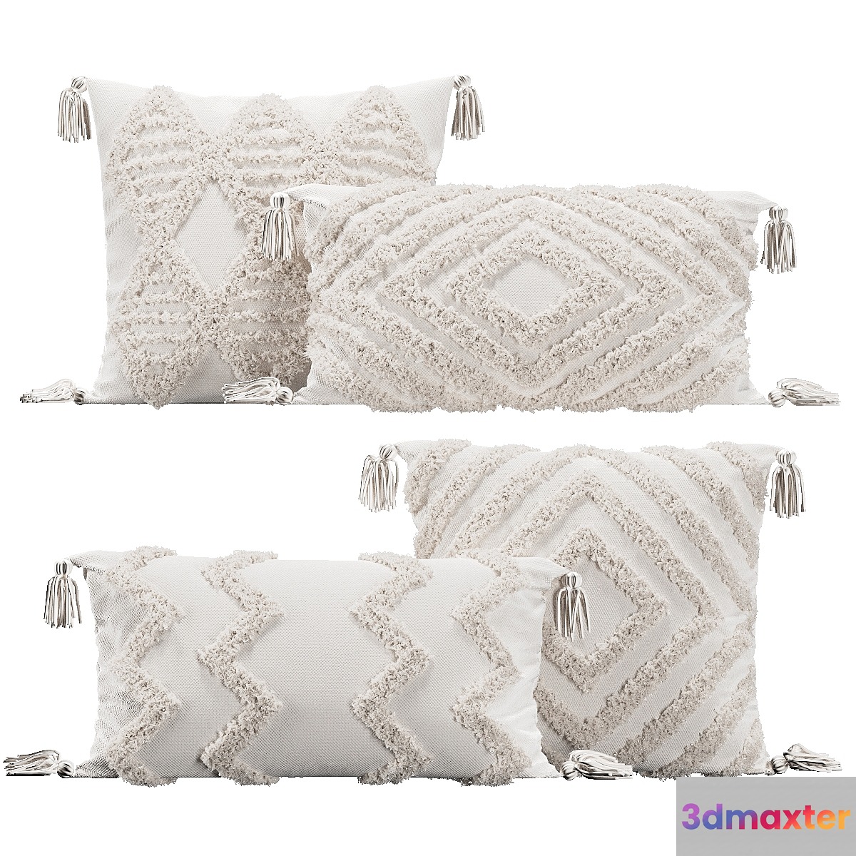 Pillows with fur geometric patterns - No.2
