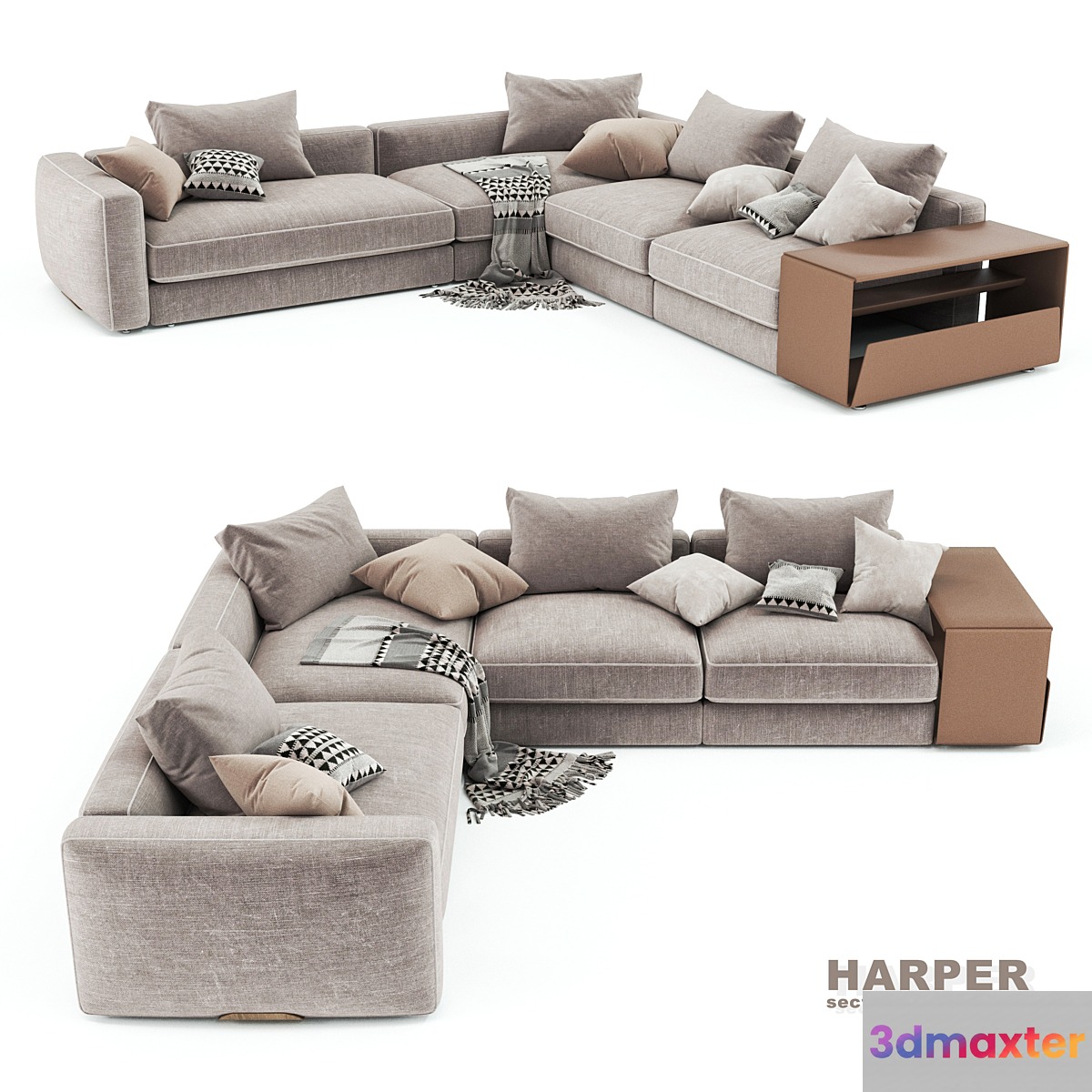 Flexform HARPER sectional sofa 3D Max