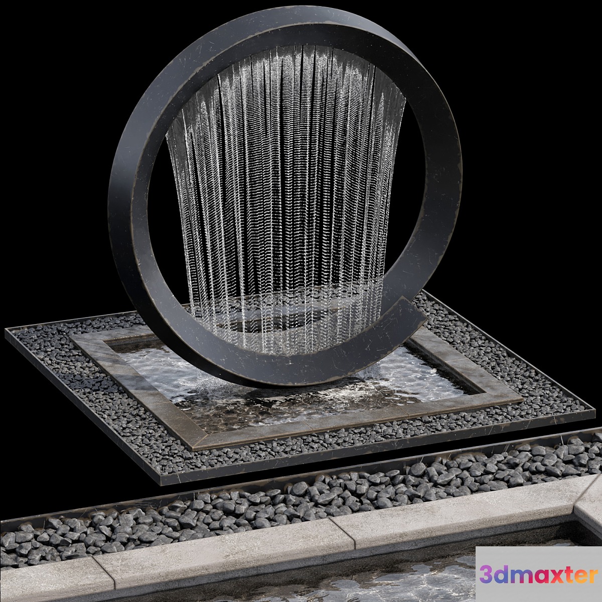 Waterfall fountains cascade 13 3D Max