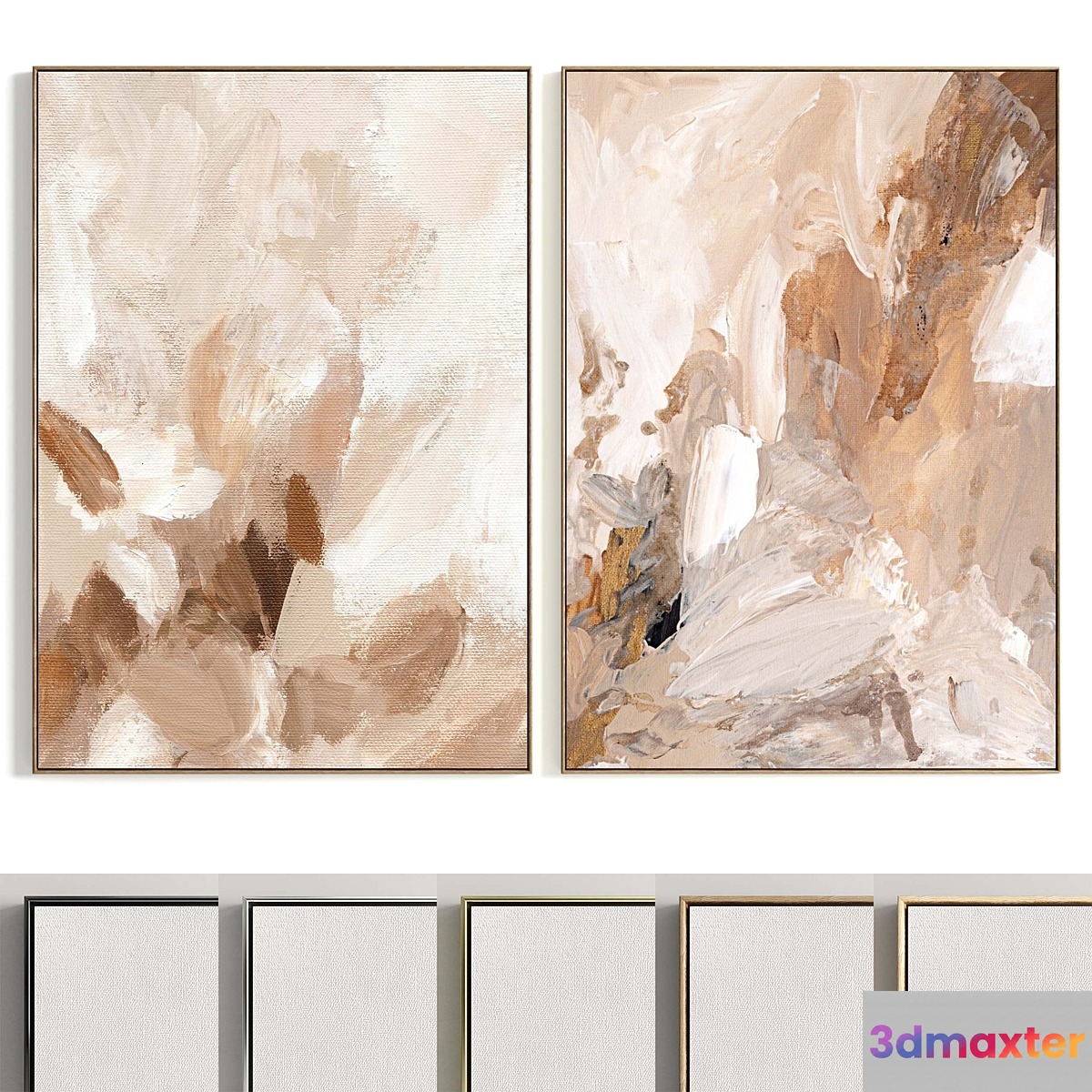 Plaster Two Photo Frame R-245 3D Max