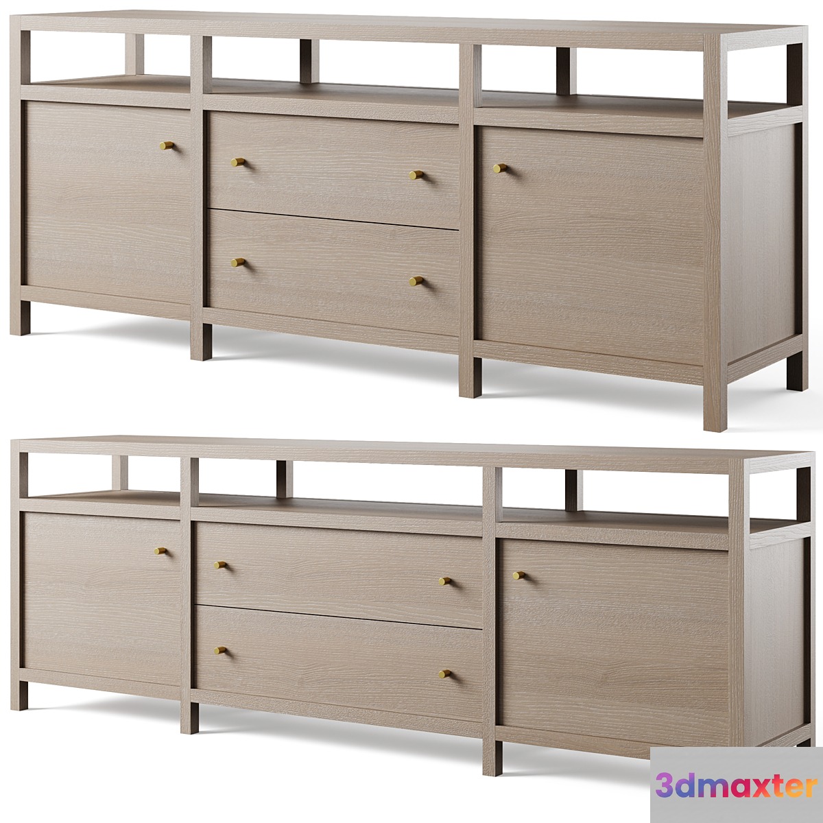 Keane Natural Media Console by Crate and Barrel