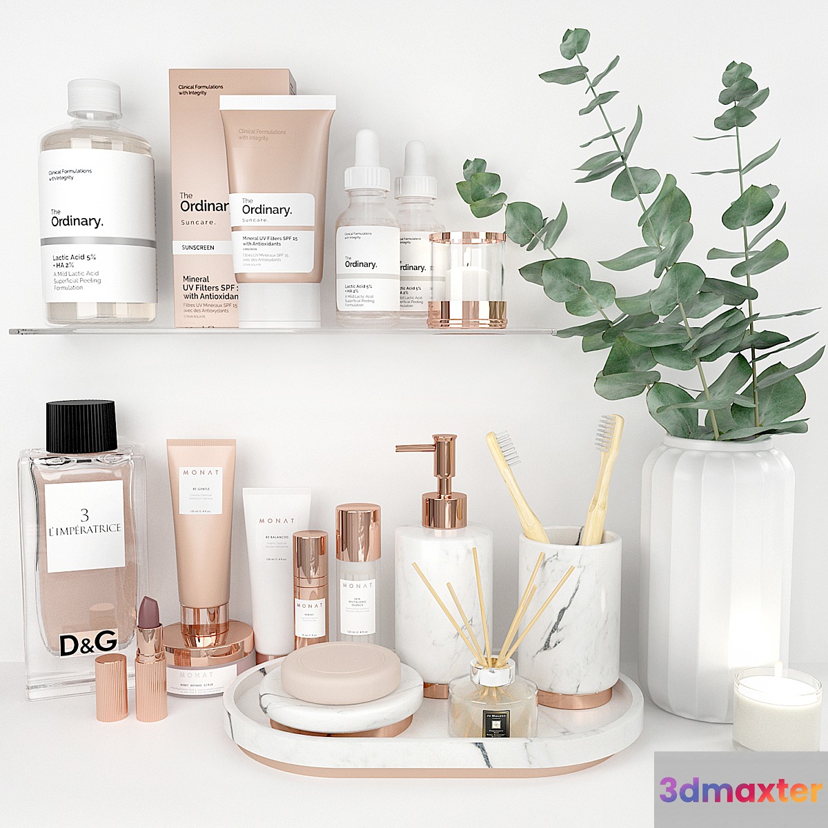 Decorative bathroom set rose gold