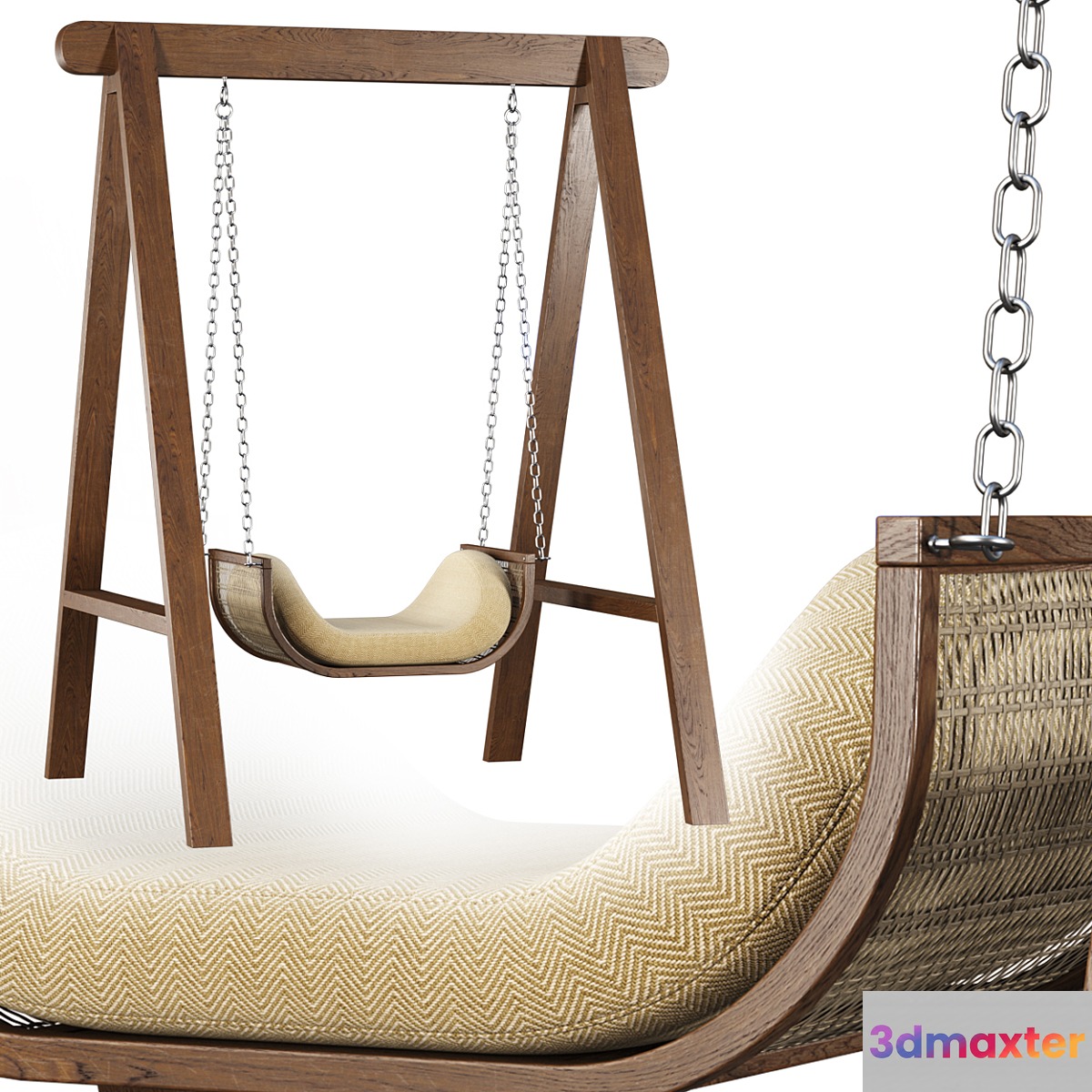 Noa wooden rattan garden swing NR71 by Bpoint Design _ Wooden rattan garden swing