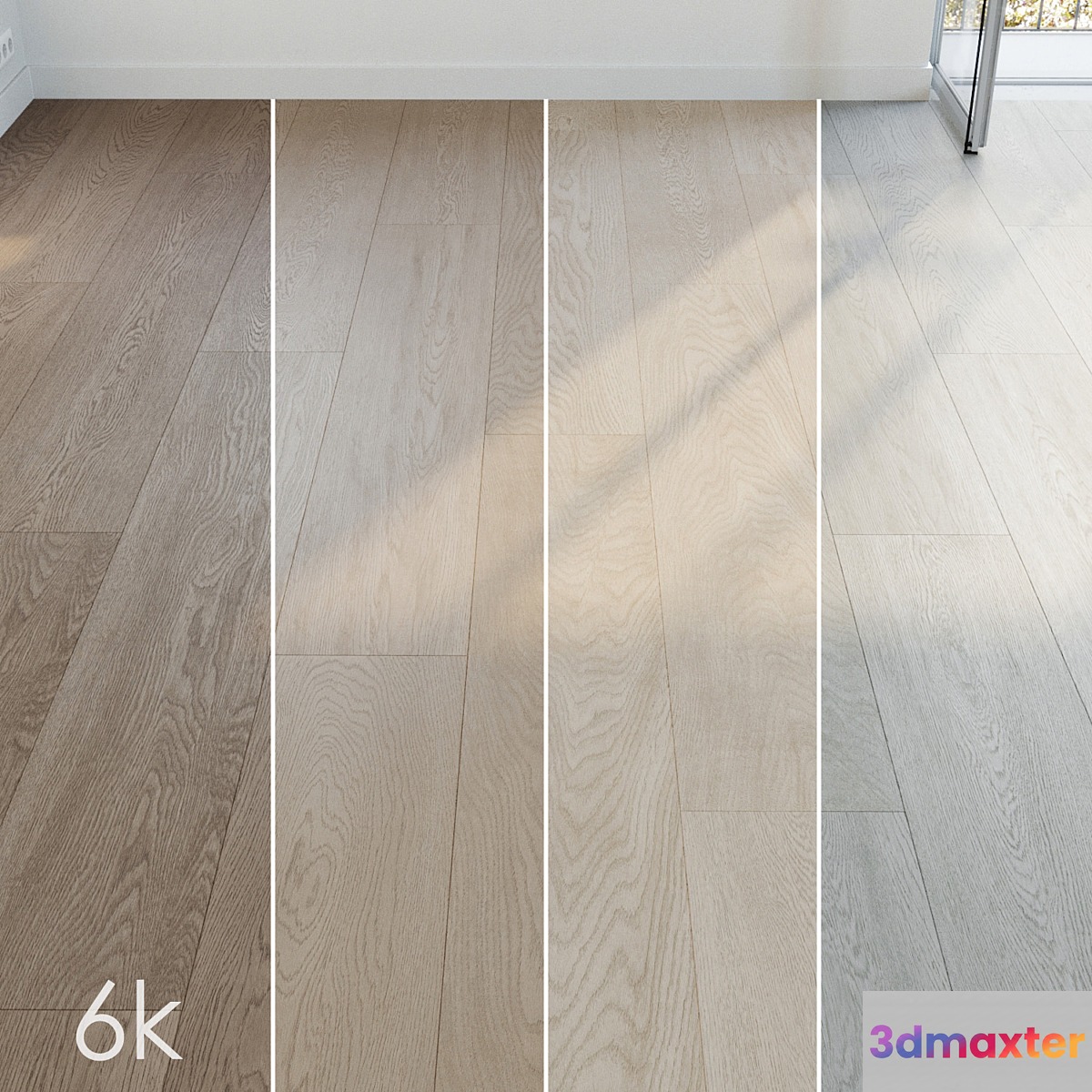 Parquet set 13 - Super Bundle - 4 Types: Oak Honey Maple Gray _ 6K 3D Max