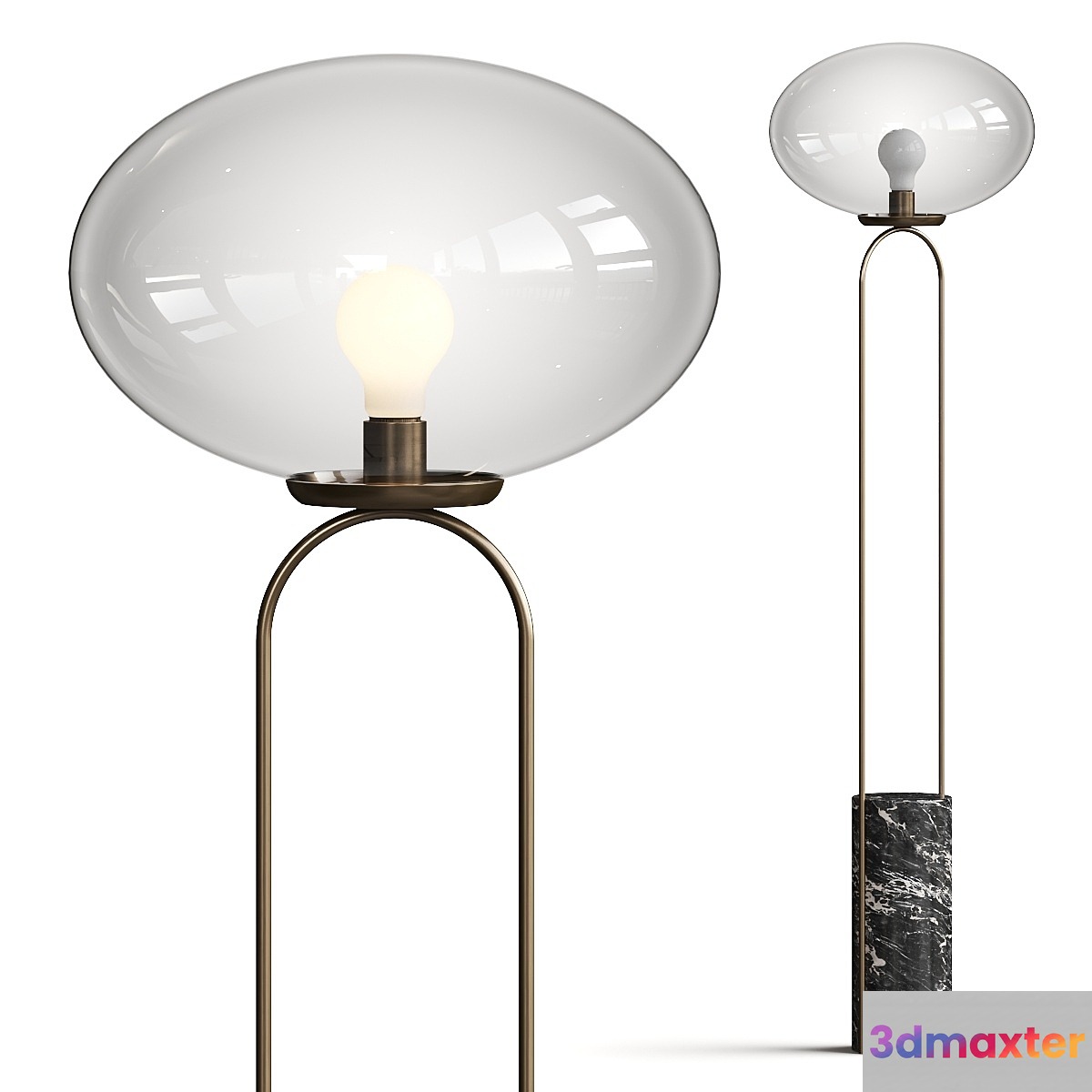 CB2 Polo Black Marble Floor Lamp
