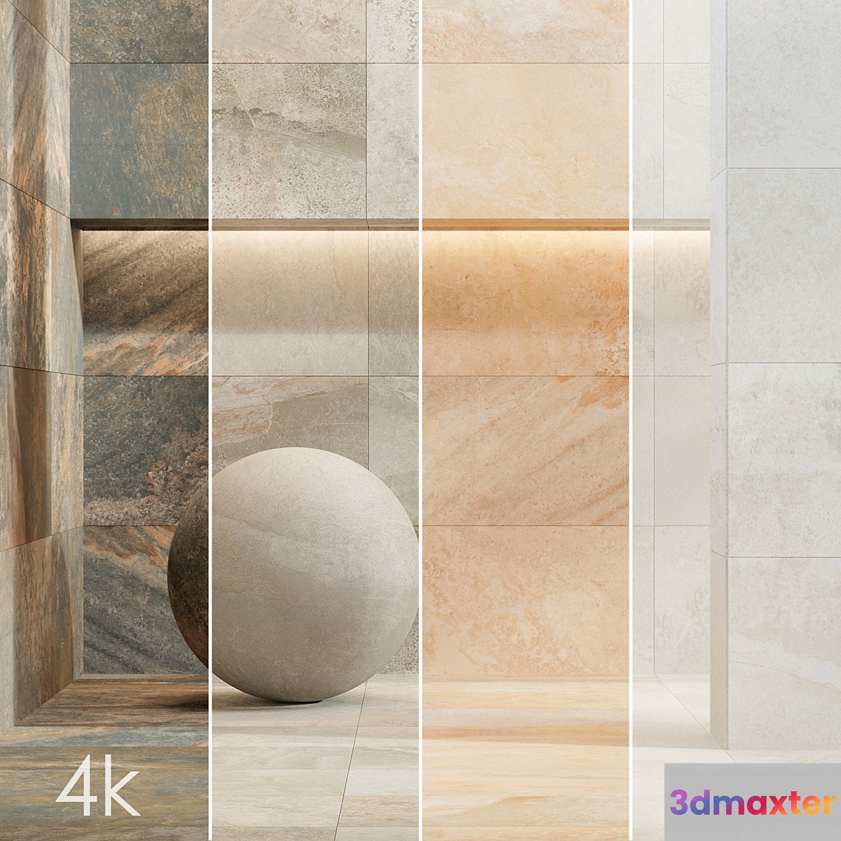 Stone Set 28 - Pietra BUNDLE - 4 types: Black Grey Beige and White