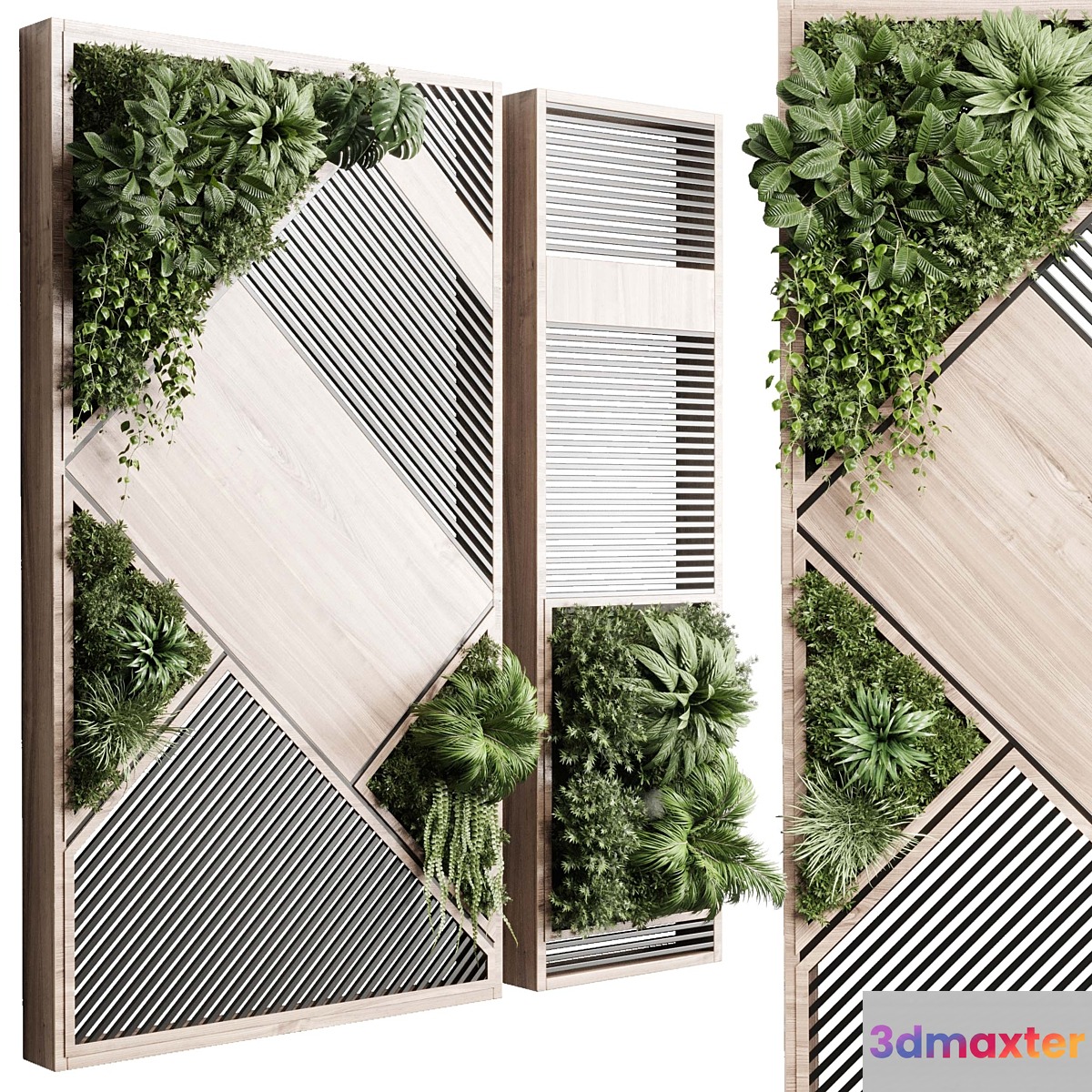plants set partition in wooden frame- Vertical graden wall decor box 29