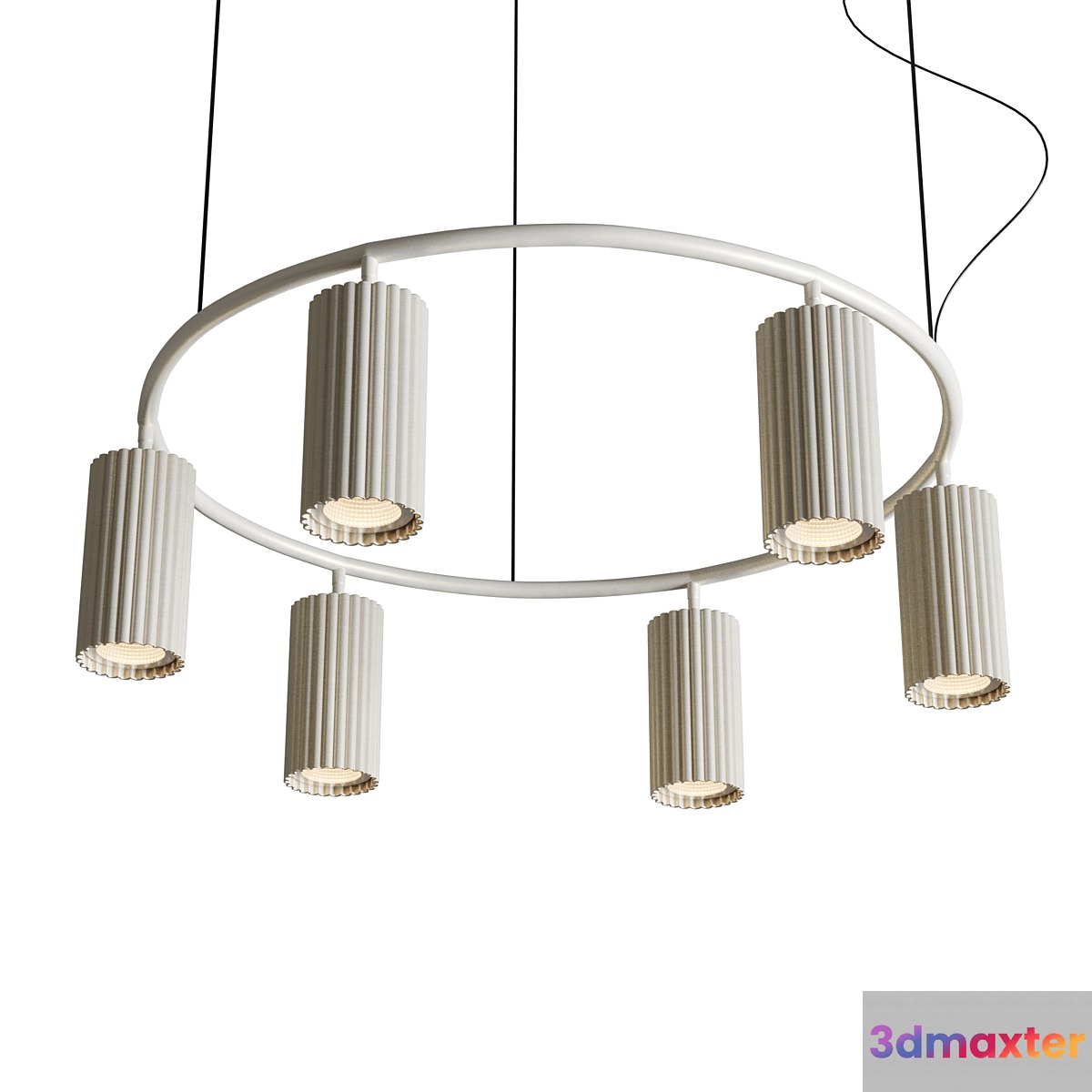 LUPS 6 Head Round Nordic Spot Chandelier 3D Max