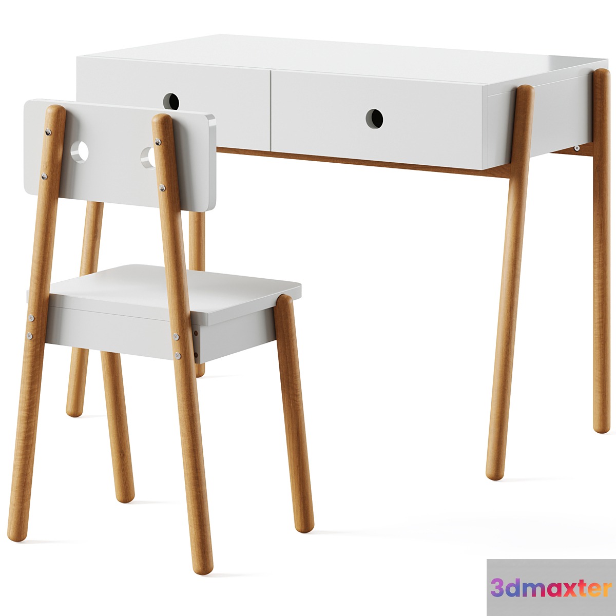 Pine Child's 2-Drawer Desk and chair Wallet by LA REDOUTE INTERIEURS