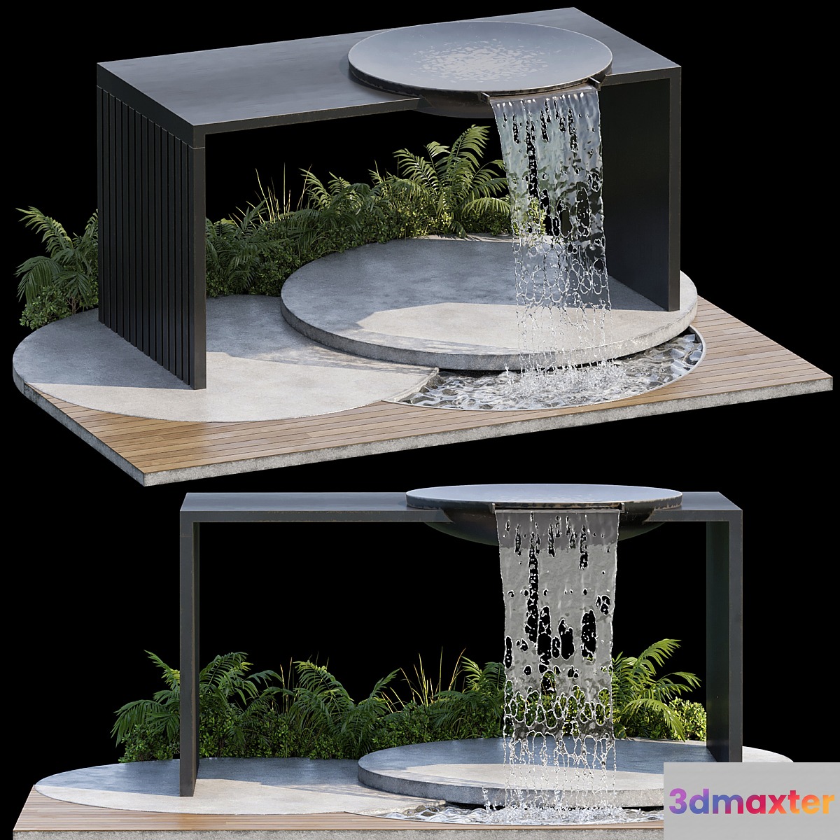 Landscape Furniture with Fountain - Architect Element 09