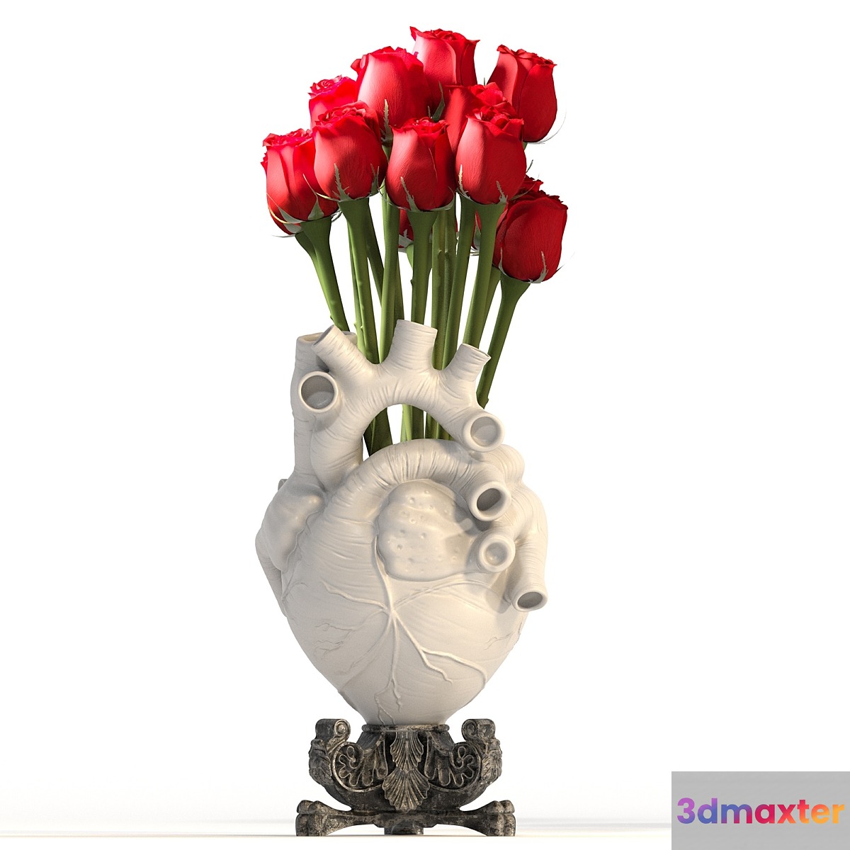 Heart Vase 2_White 3D Max
