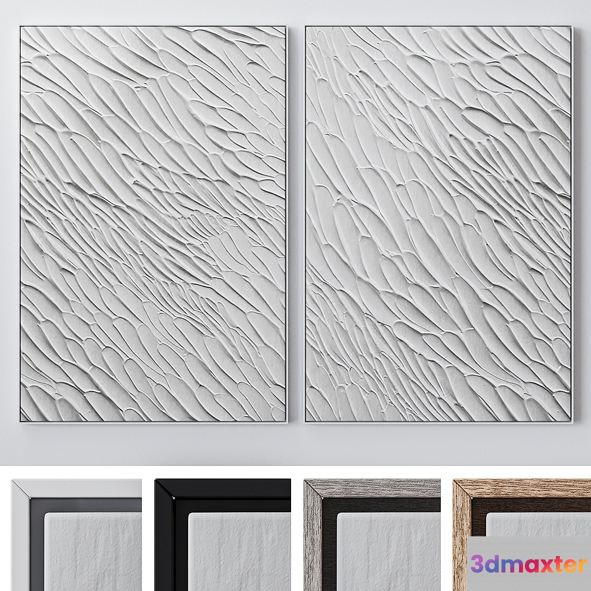 Set of large wall paintings 2033 3D Max