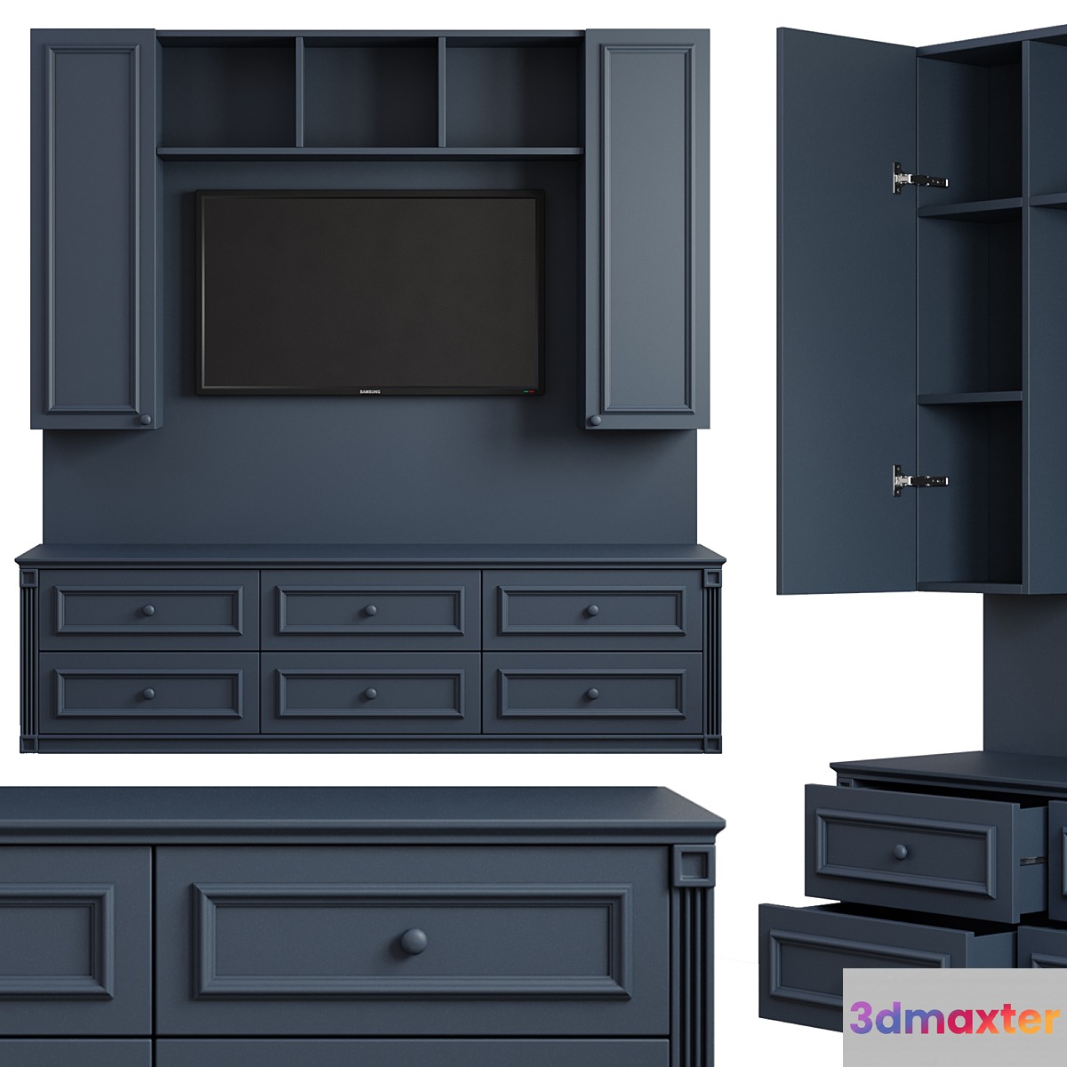 Classic Tv Wall 001 3D Max