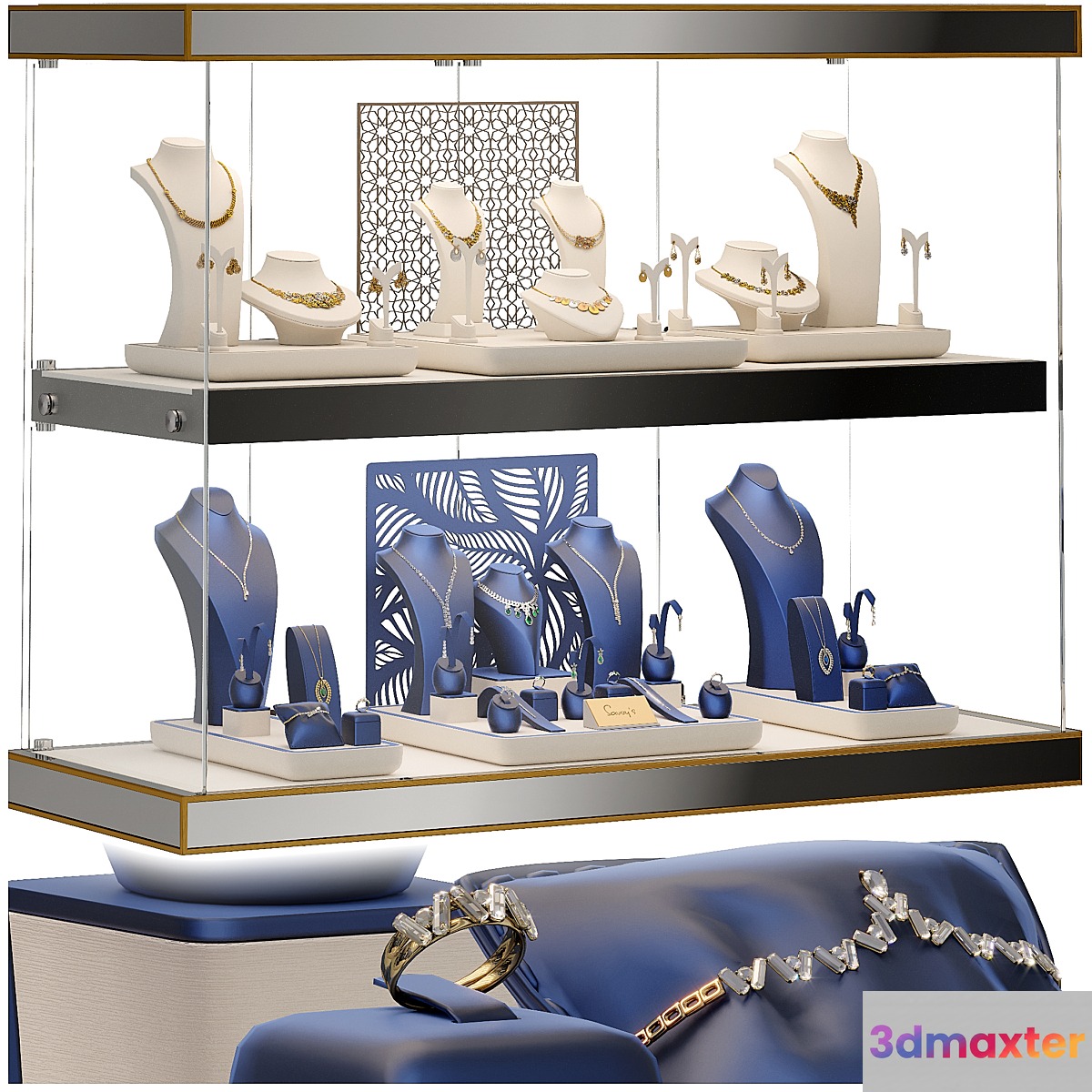 Jewelry showcase for a store 2. Jewelry stand. Display