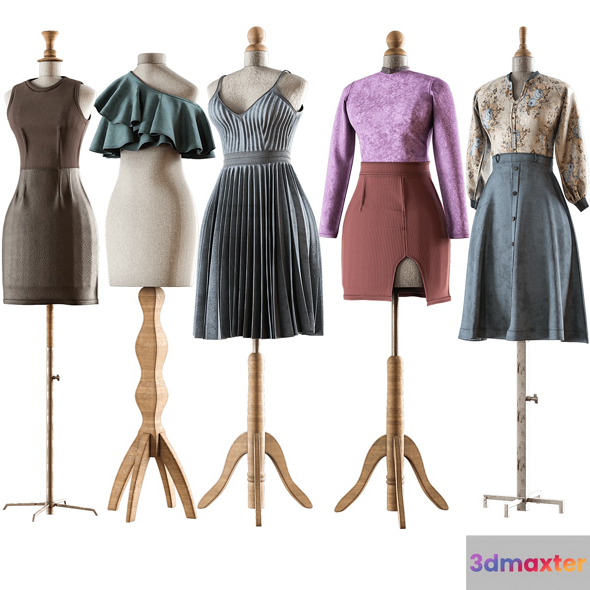 sewing mannequin with clothes PBR_low poly 4k 3D Max