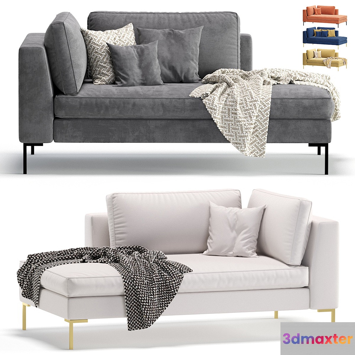 Daybed Kona 5 Colors Version_Кушетка Kona 3D Max