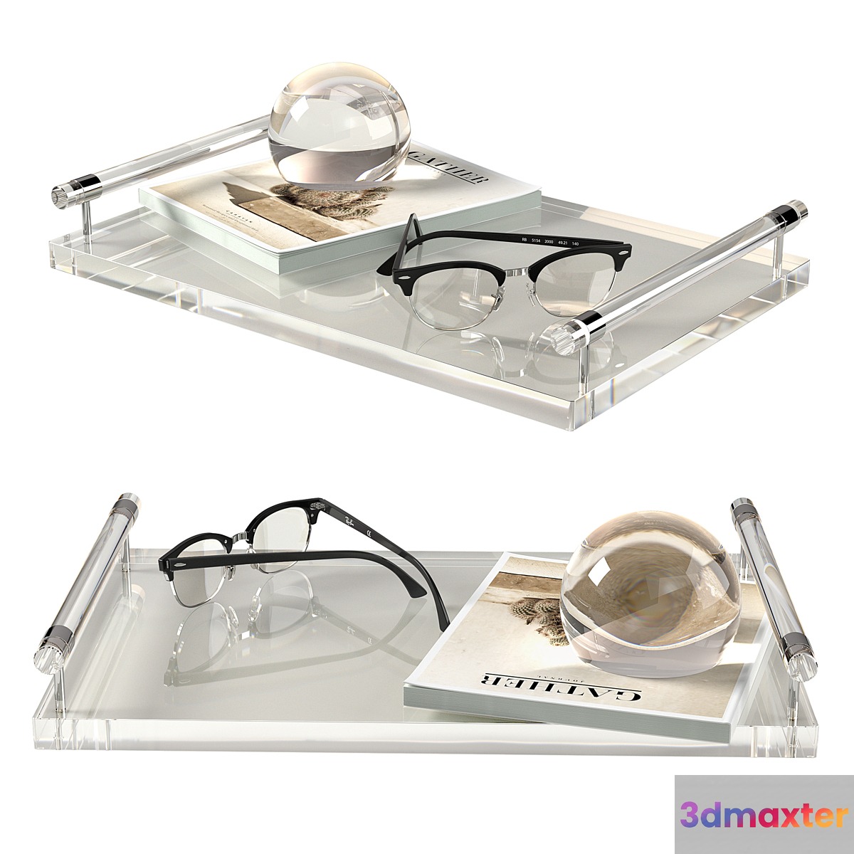 CB2 Theron Acrylic Tray Set