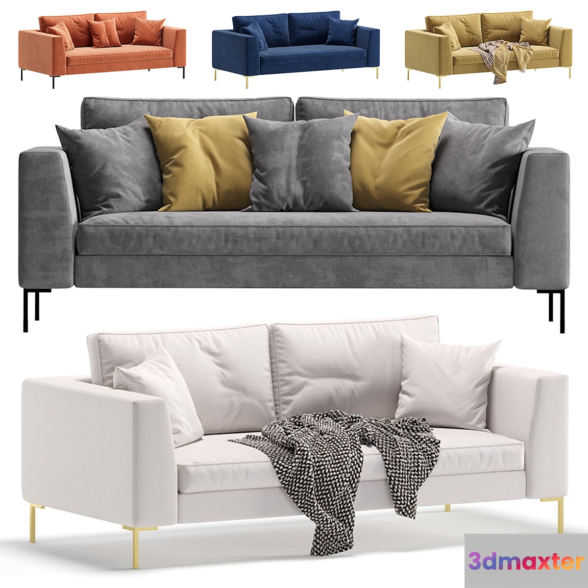 Sofa Kona 5 Colors Version_Диван Kona 3D Max
