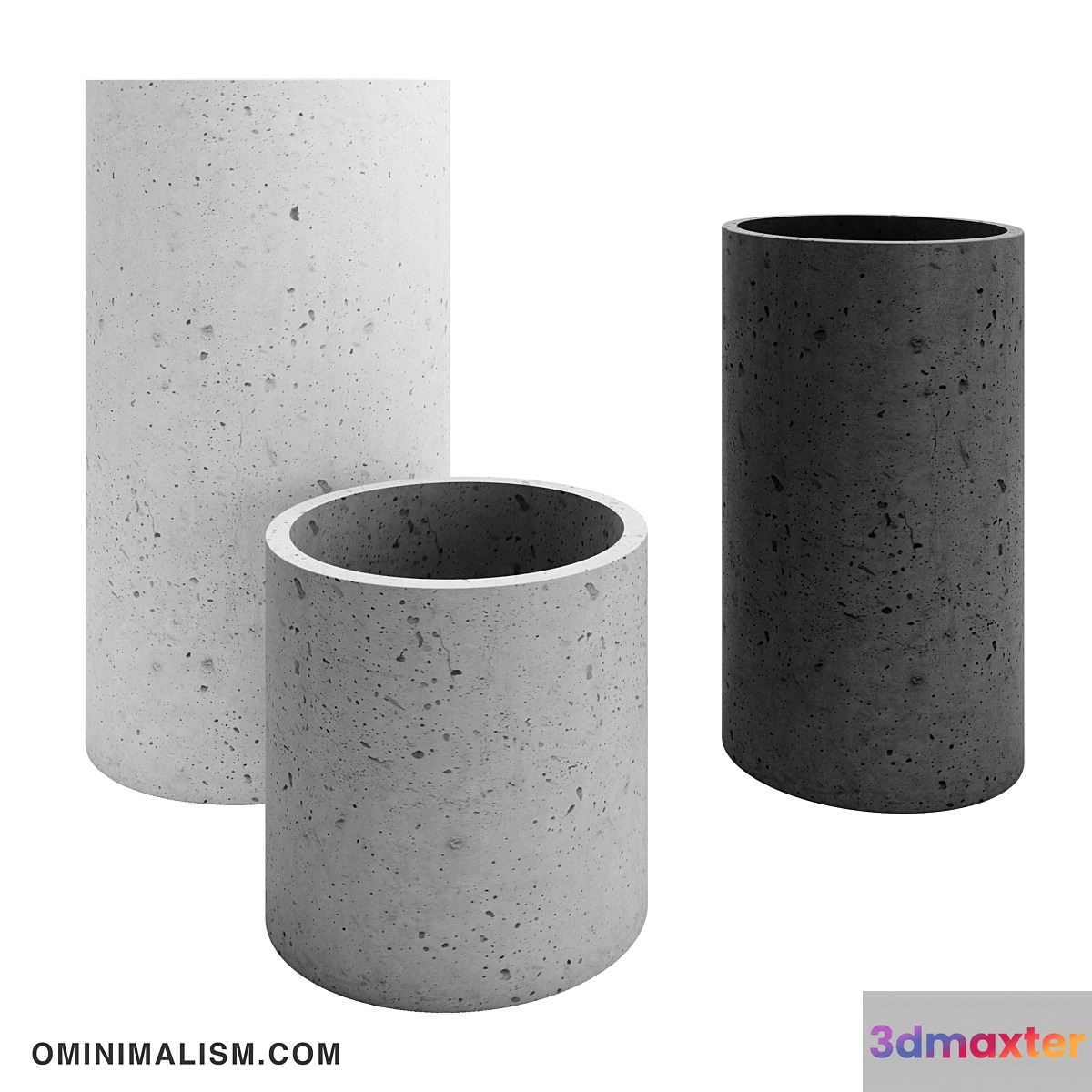 Round concrete tubs Ominimalism - No.2 3D Max