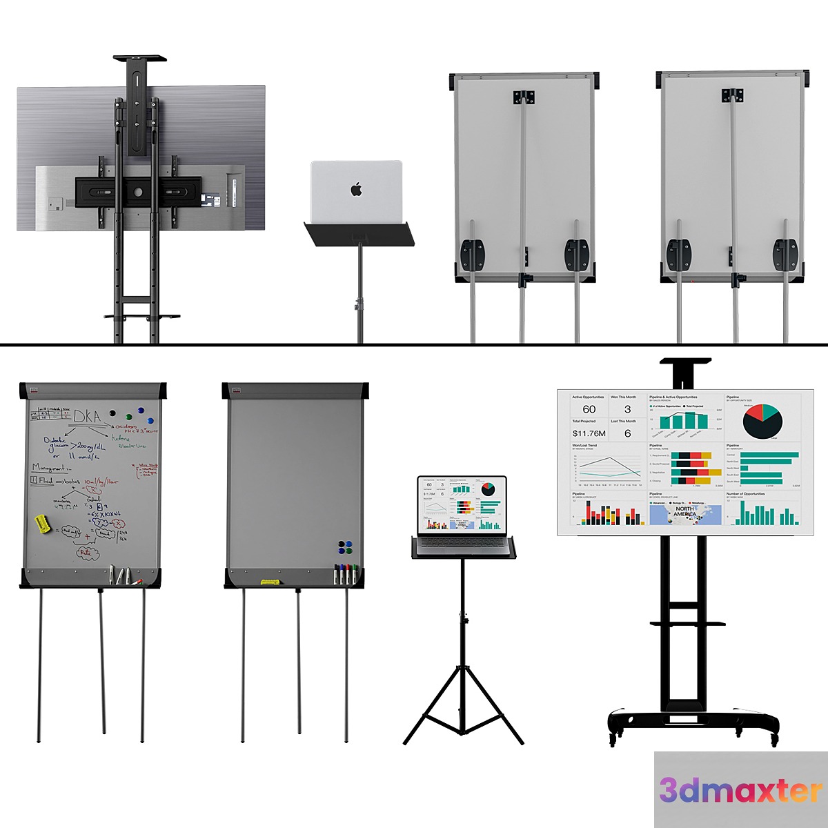 Office presentation set 1_ Macbook air 2022 _ OLED65CXRLA LG CX 65 4K Smart OLED_Marker board magnetic partition flipchart - No.2