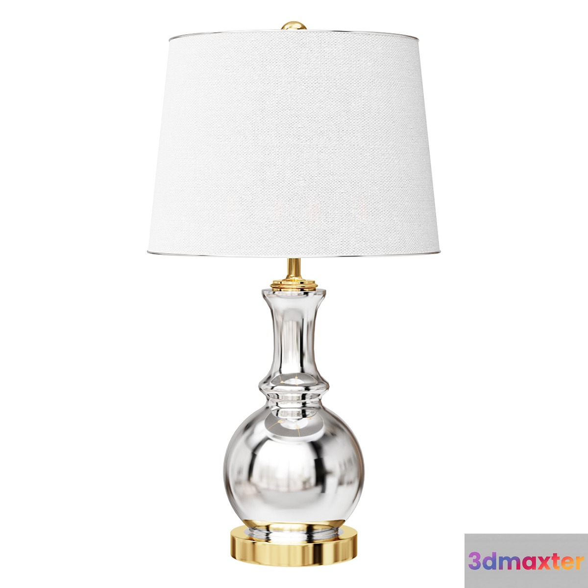 Lavelle 25 in. Mercury Silver_Brass Gold Glass Table Lamp (Set of 2)