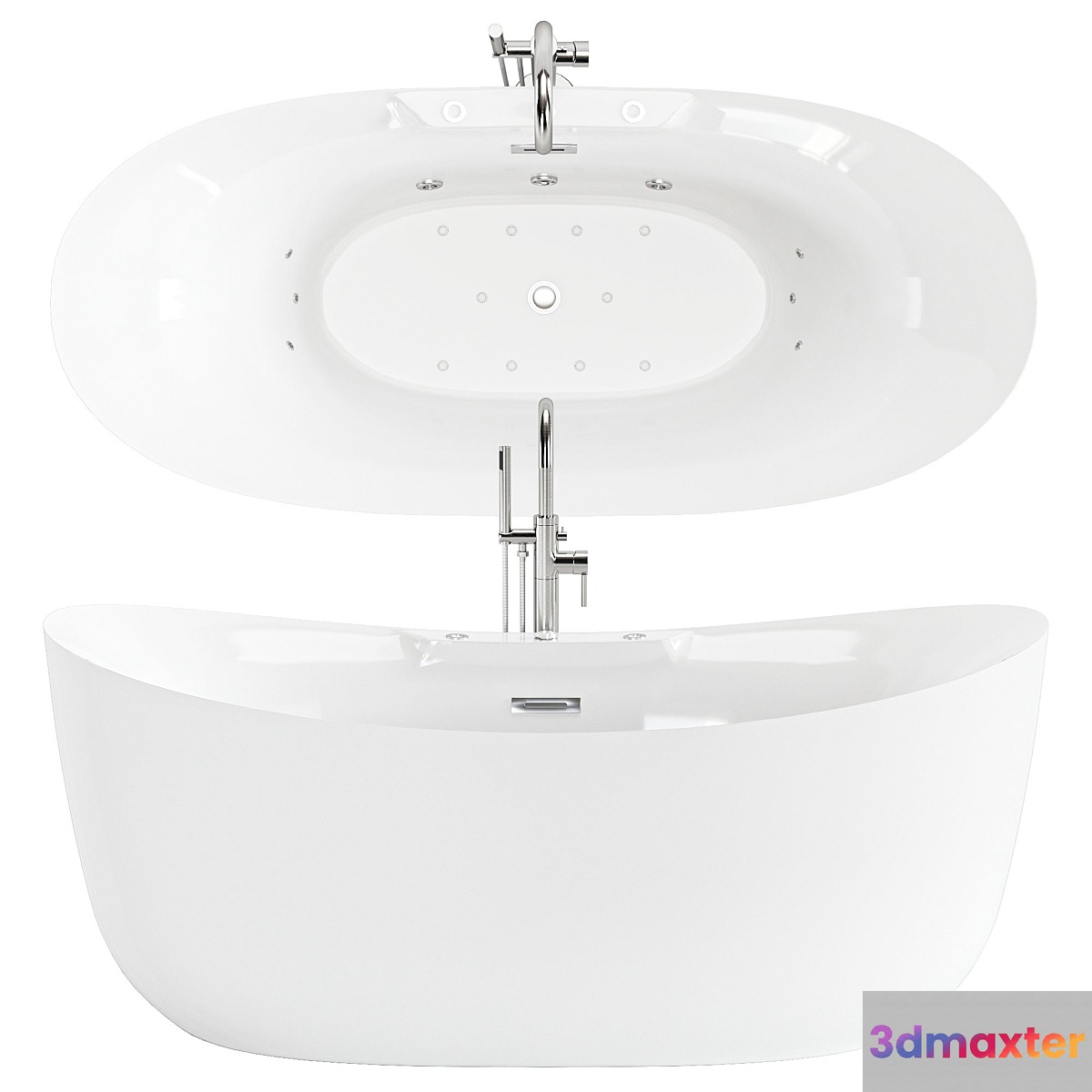 WoodBridge Freestanding Air Whirlpool Bathtub