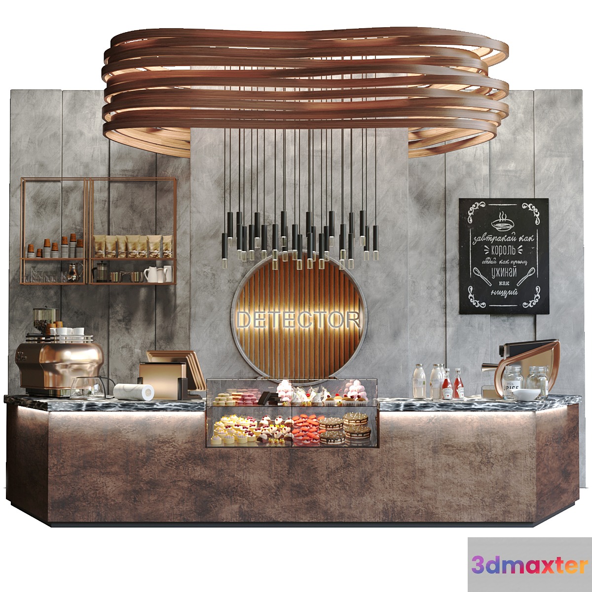 Design project of a cafe with desserts in the loft style - No.2