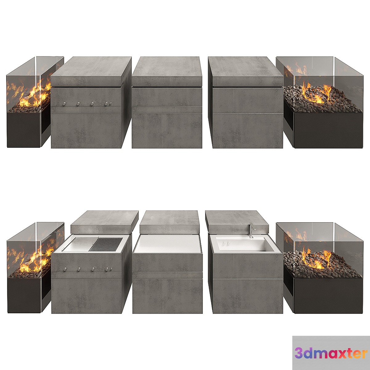 Steininger Rock.Air outdoor kitchen 3D Max