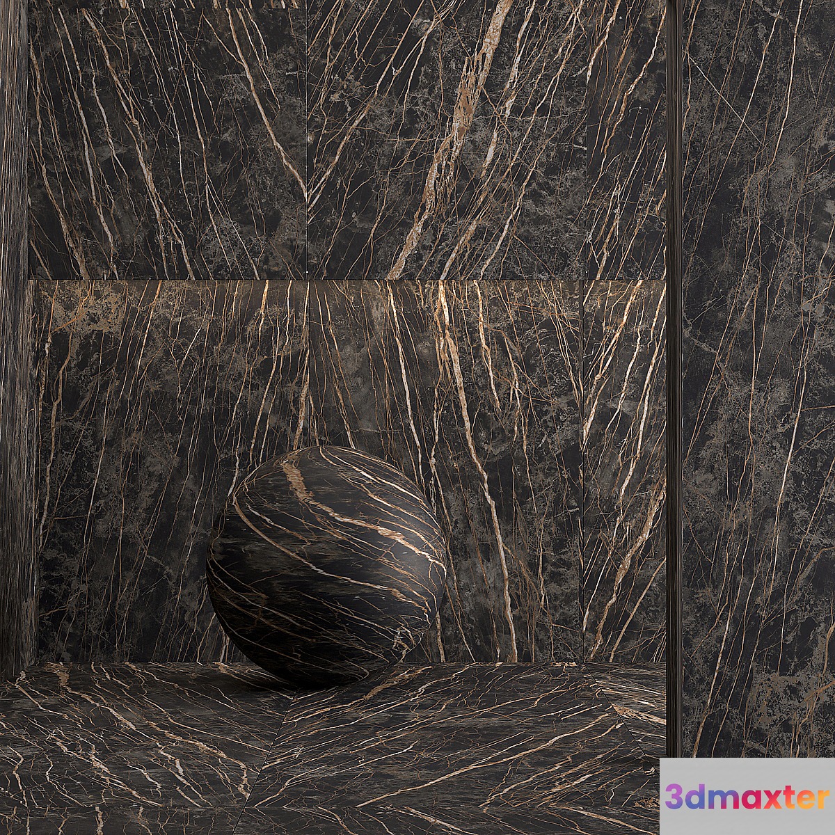 Porcelain tile Laminam Noir Desire. 3000x1000 mm.
