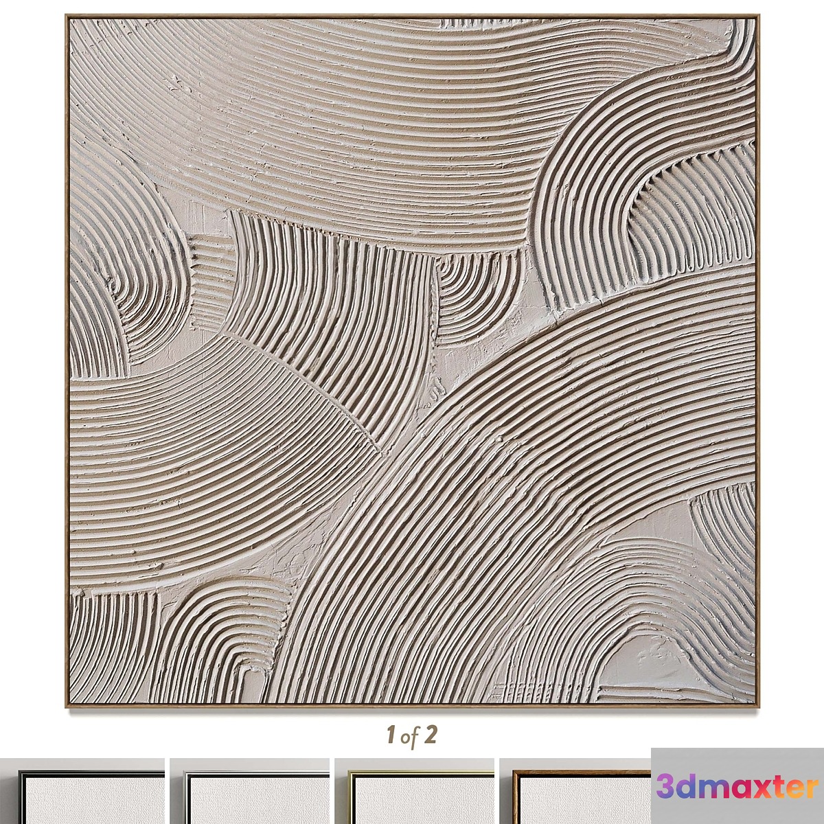 Plaster two square photo frames T-108