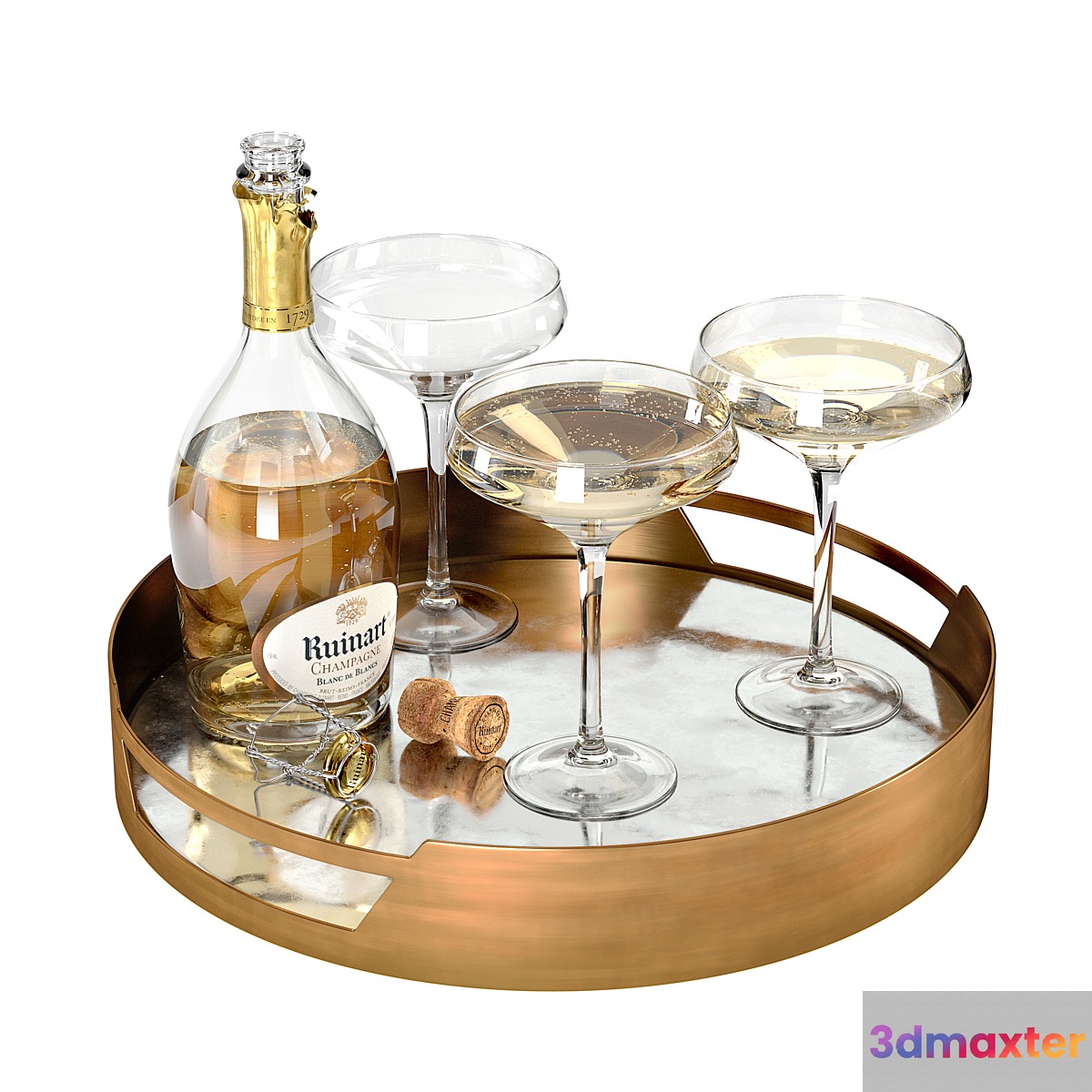 CB2 Marcella Brass Antique Mirror Tray Set