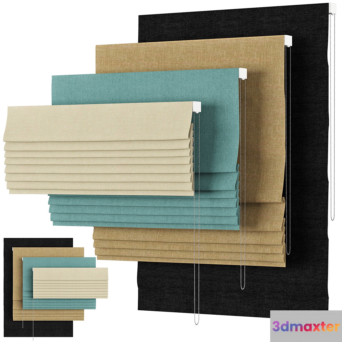 Roman Curtains 03 | English Blinds | Corbridge 3D Max