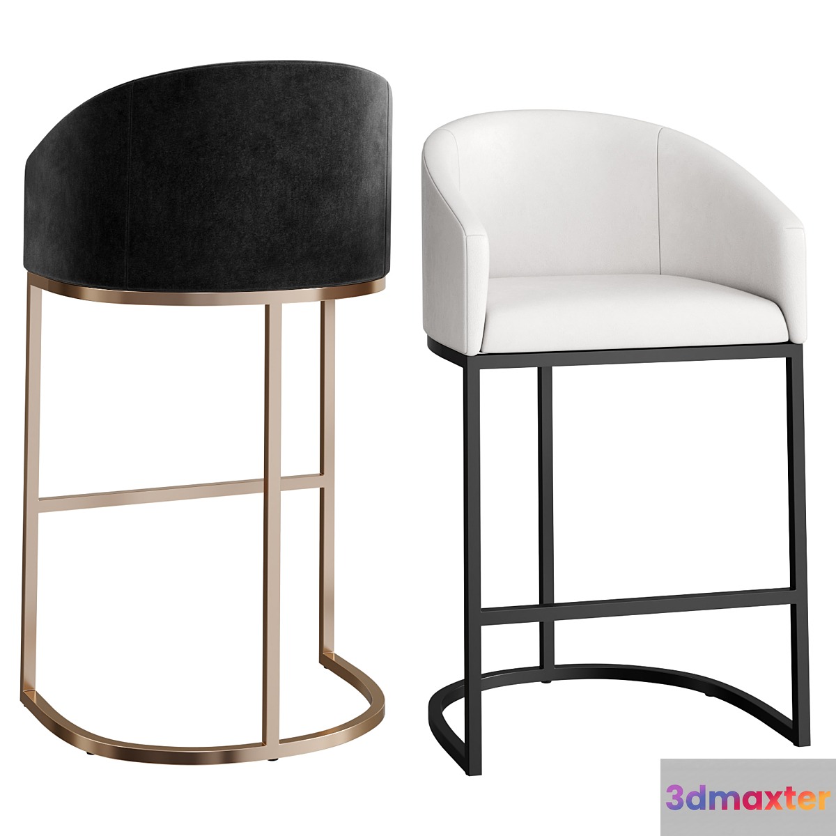 RH Emery Barrelback Slope Bar & Counter Stool