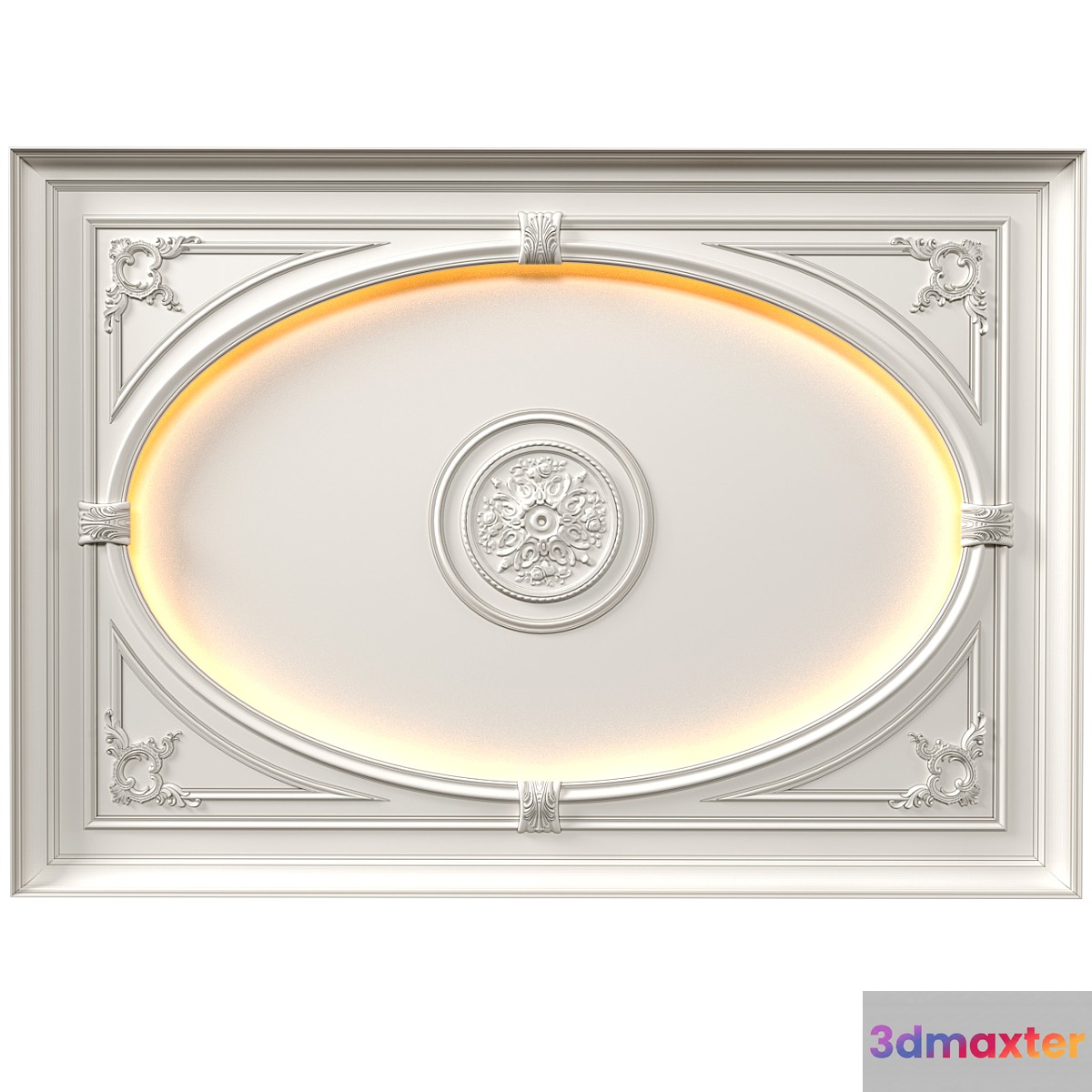 Coffered round illuminated ceiling in a classic style.Modern coffered illuminated ceiling - No.3