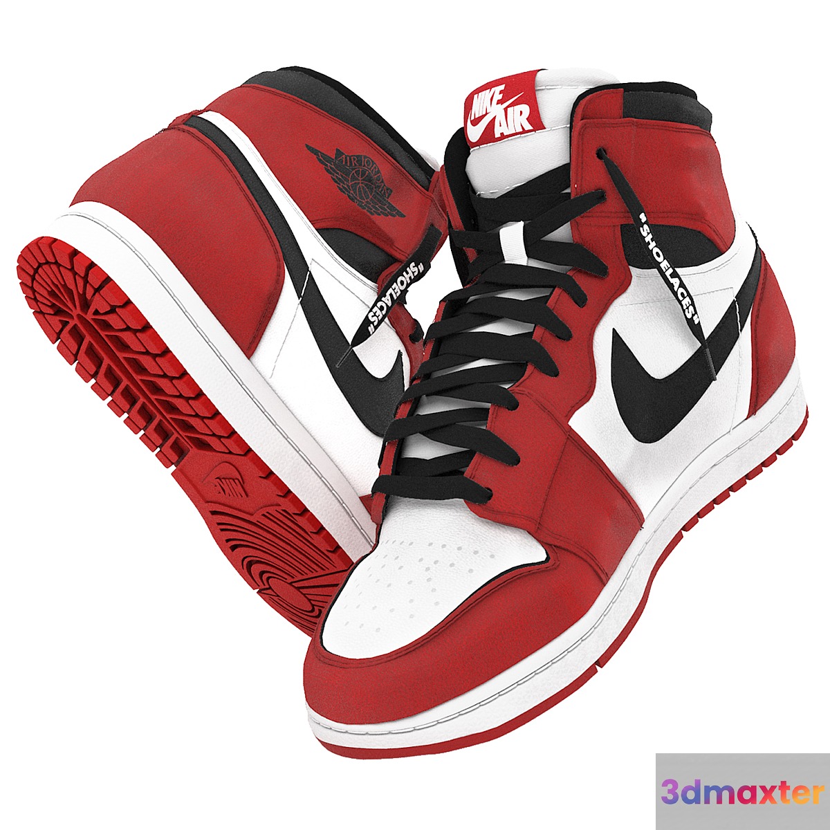 red nike air jordan 1 retro 3D Max