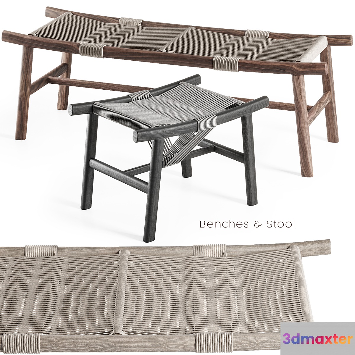 Frigerio - Huli Benches & Stool 3D Max