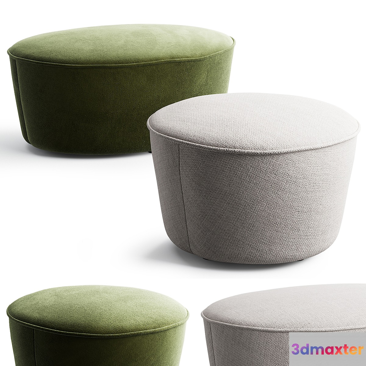 198 menu cairn poufs by Nick Ross 00 oval and round