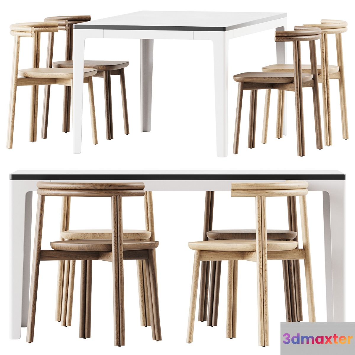 Pop Table Rectangle and Twill Chair by DesignByThem