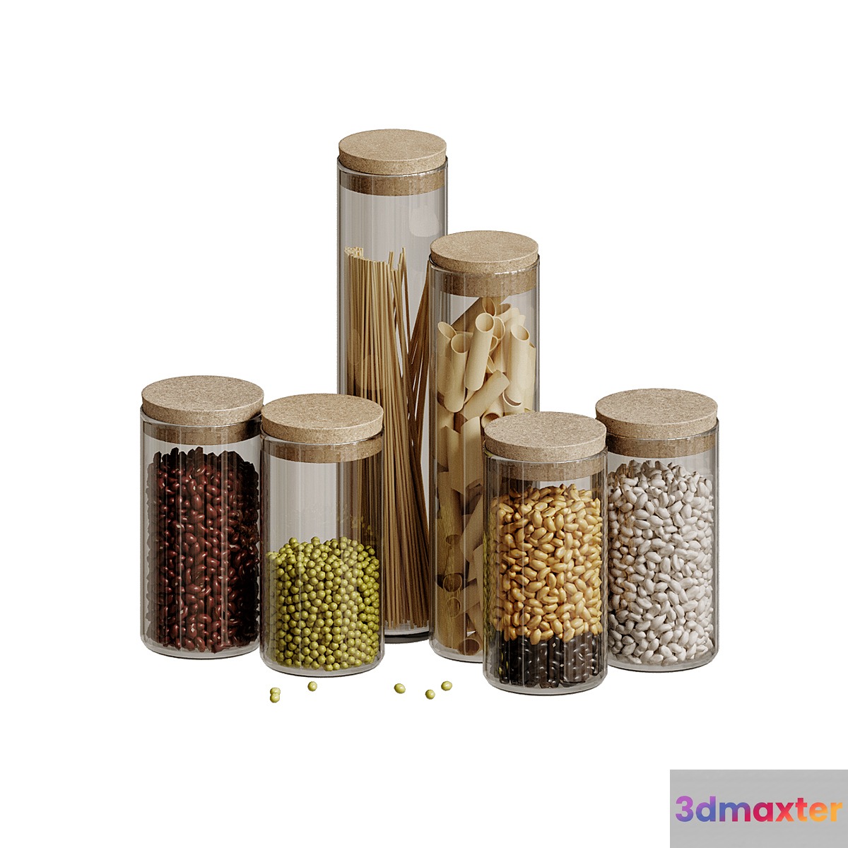 Decorative set Kitchen banks 3D Max