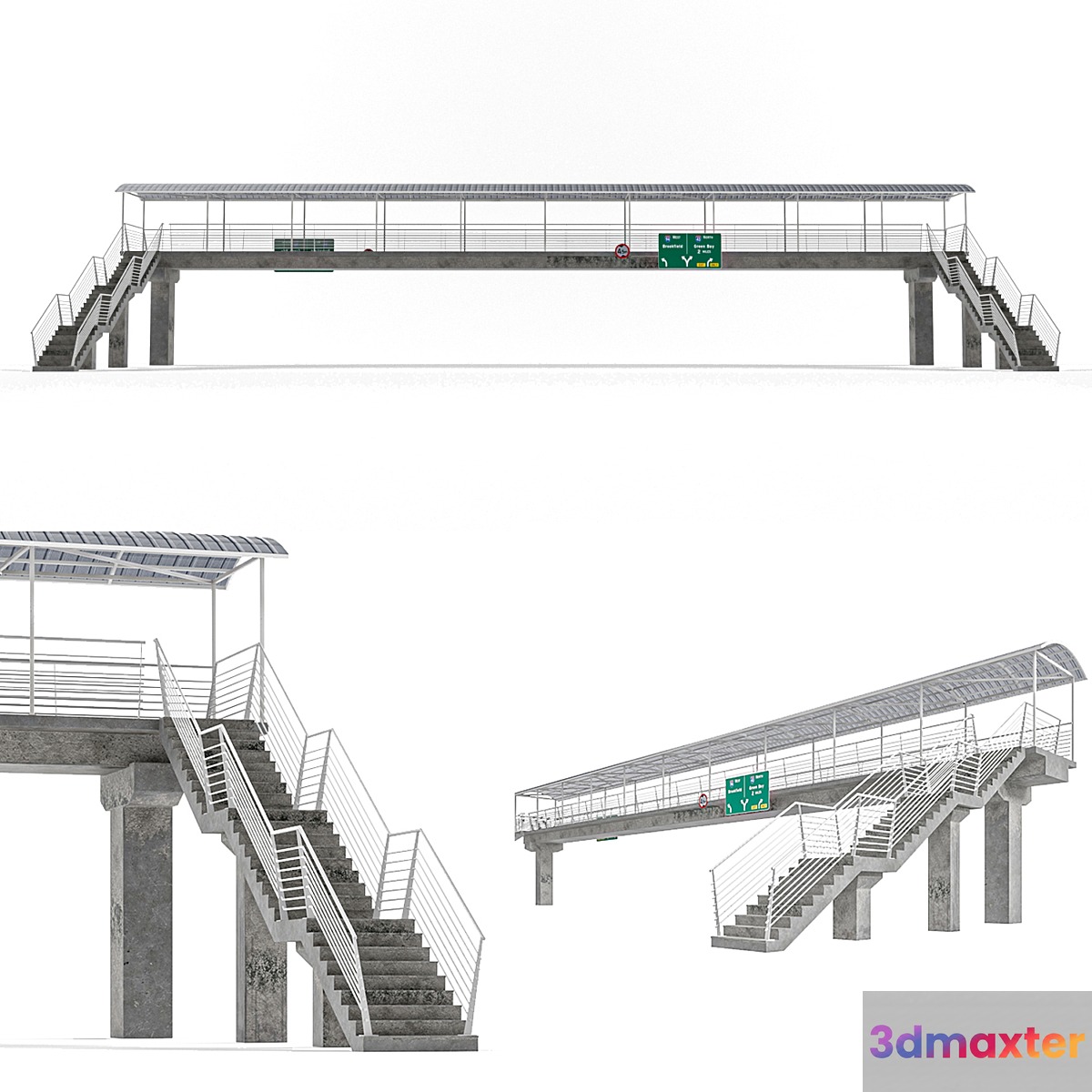 Lowpoly Pedestrian Bridge 3D Max