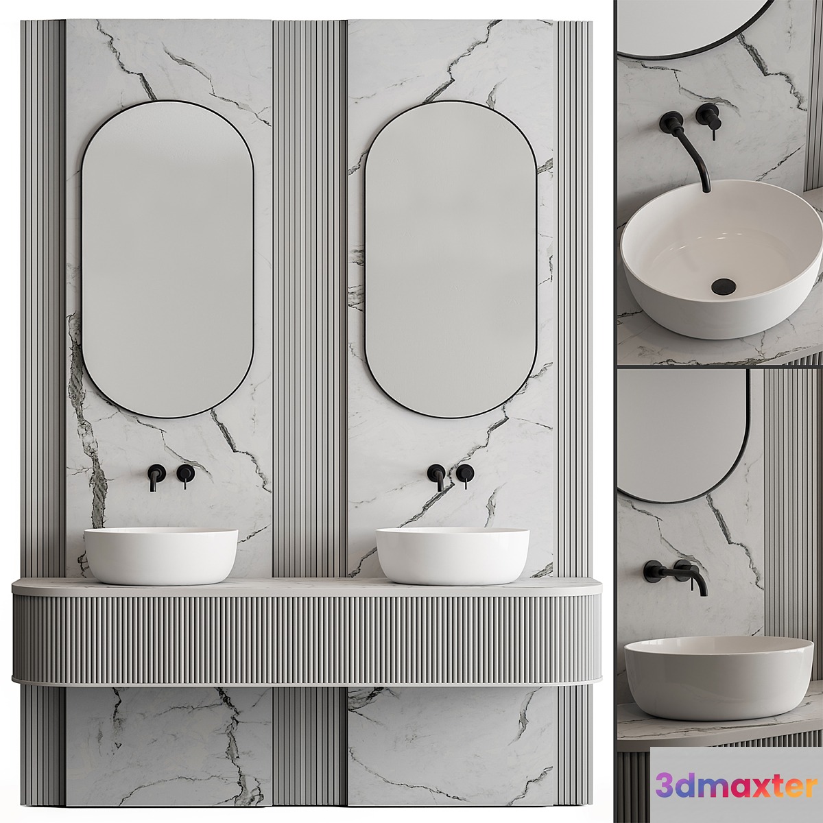 Bathroom Set Stone Wall - Set 47