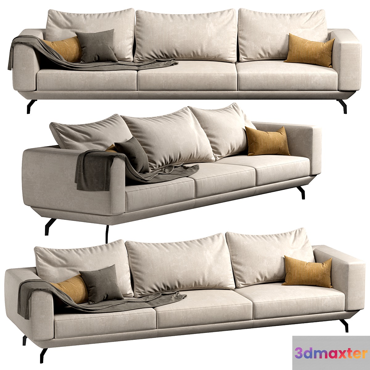 CORNER SOFA 3 sit place 3D Max