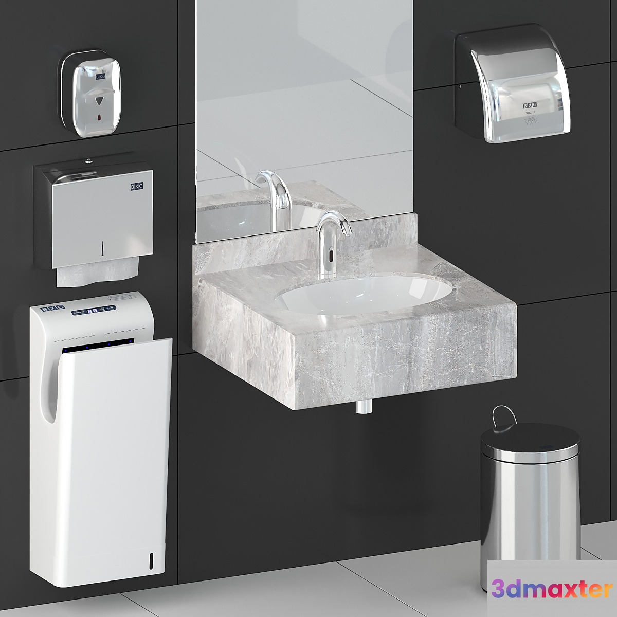 Accessories for the bathroom JacobDelafon BXG Set 3D Max